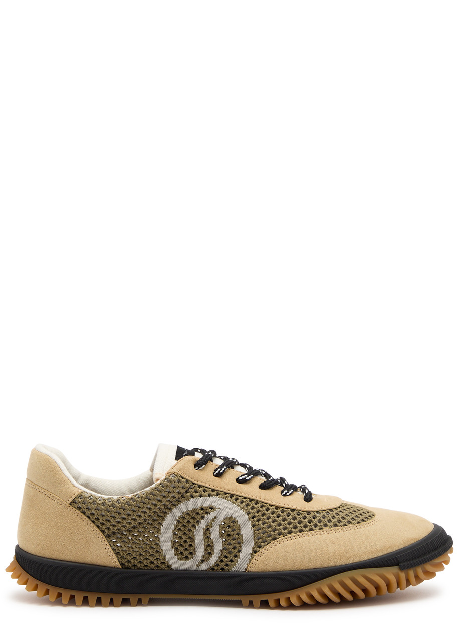 Stella Mccartney S-wave Panelled Mesh Sneakers In Beige