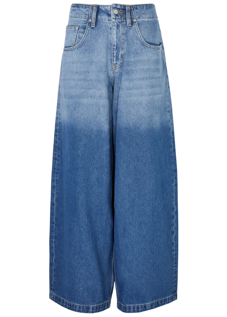 Shop Dion Lee Ombré Wide-leg Jeans In Blue