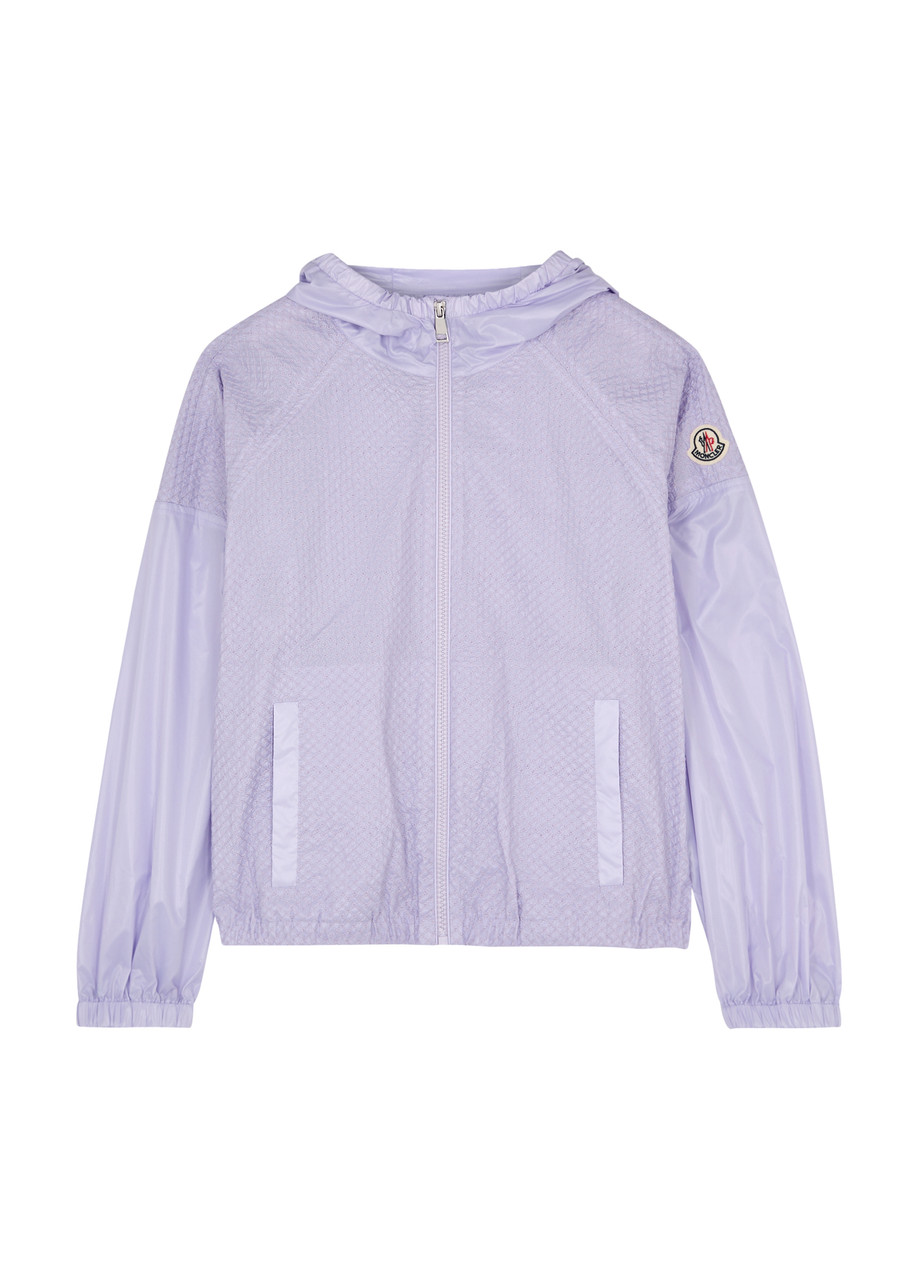 Shop Moncler Kids Edipo Hooded Shell Jacket (8-10 Years) In Purple