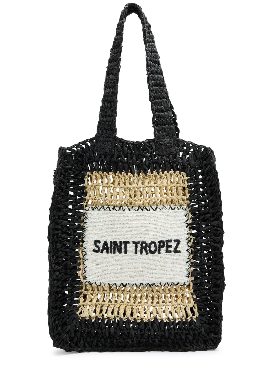 Shop De Siena Saint Tropez Crochet Tote In Black