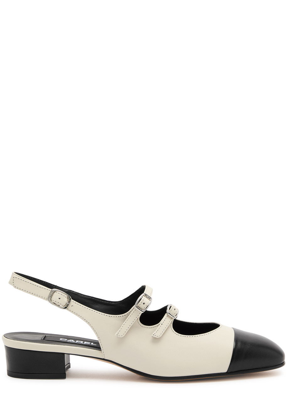 Carel Abricot 24 Mules In White And Black