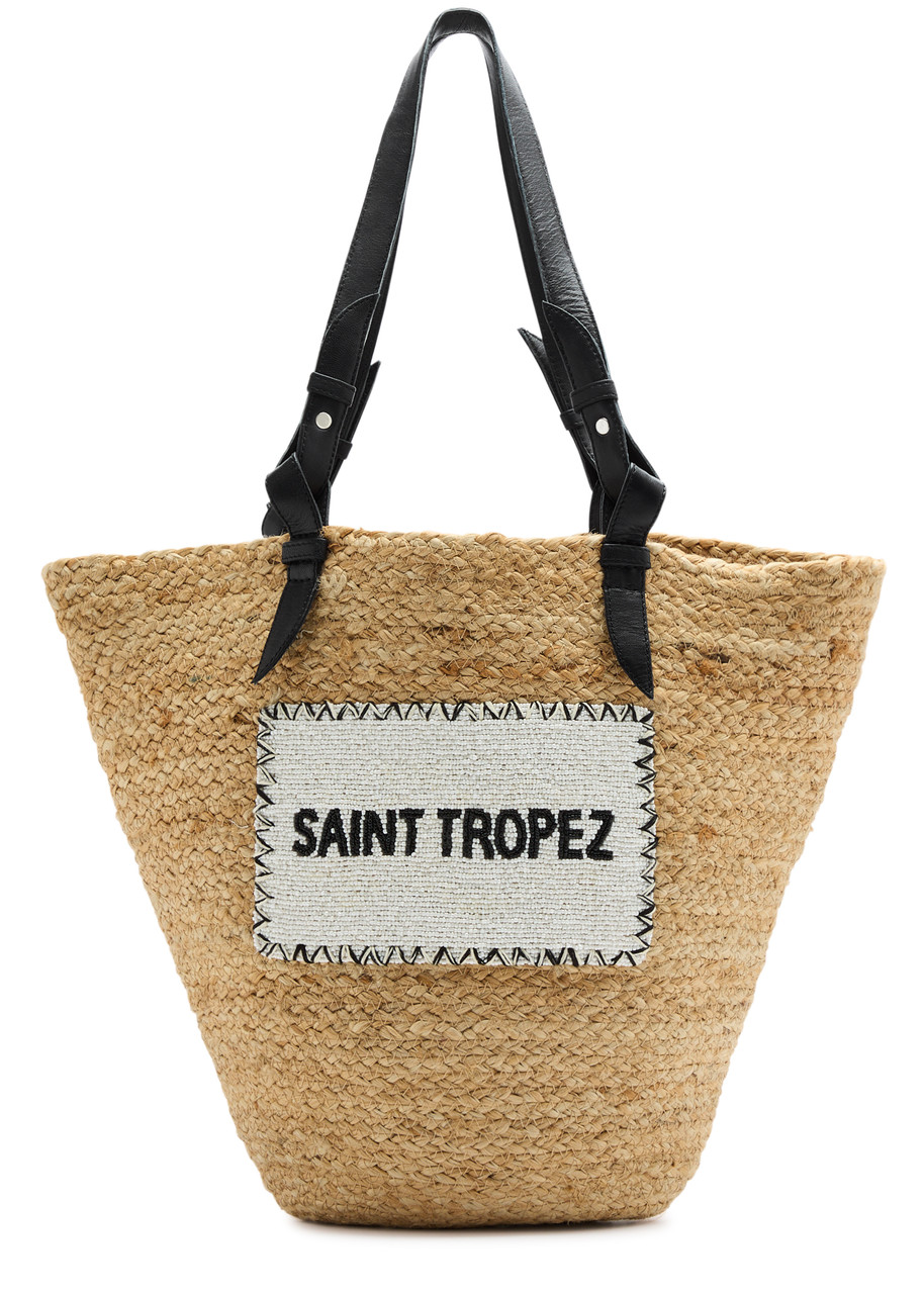 Shop De Siena Saint Tropez Straw Tote In Black