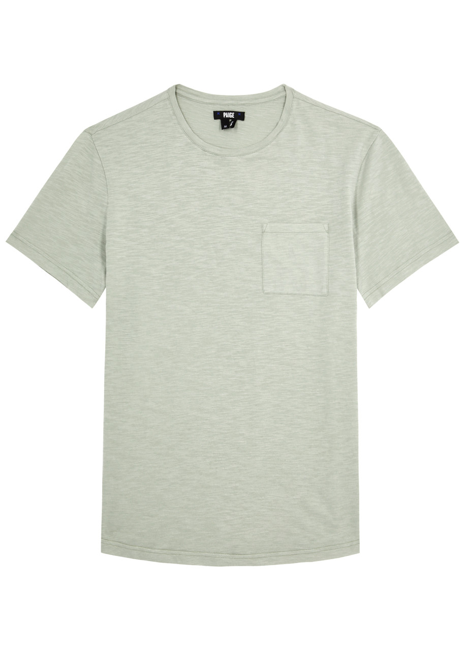 Shop Paige Kenneth Cotton T-shirt In Green