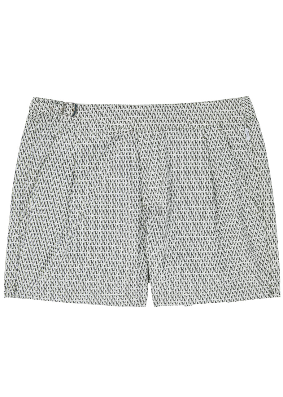 Gusari The London Printed Shell Swim Shorts In Grey
