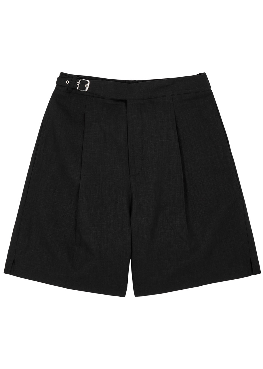Gusari Côte D'azur Linen Shorts - Black - 32 (xxs)