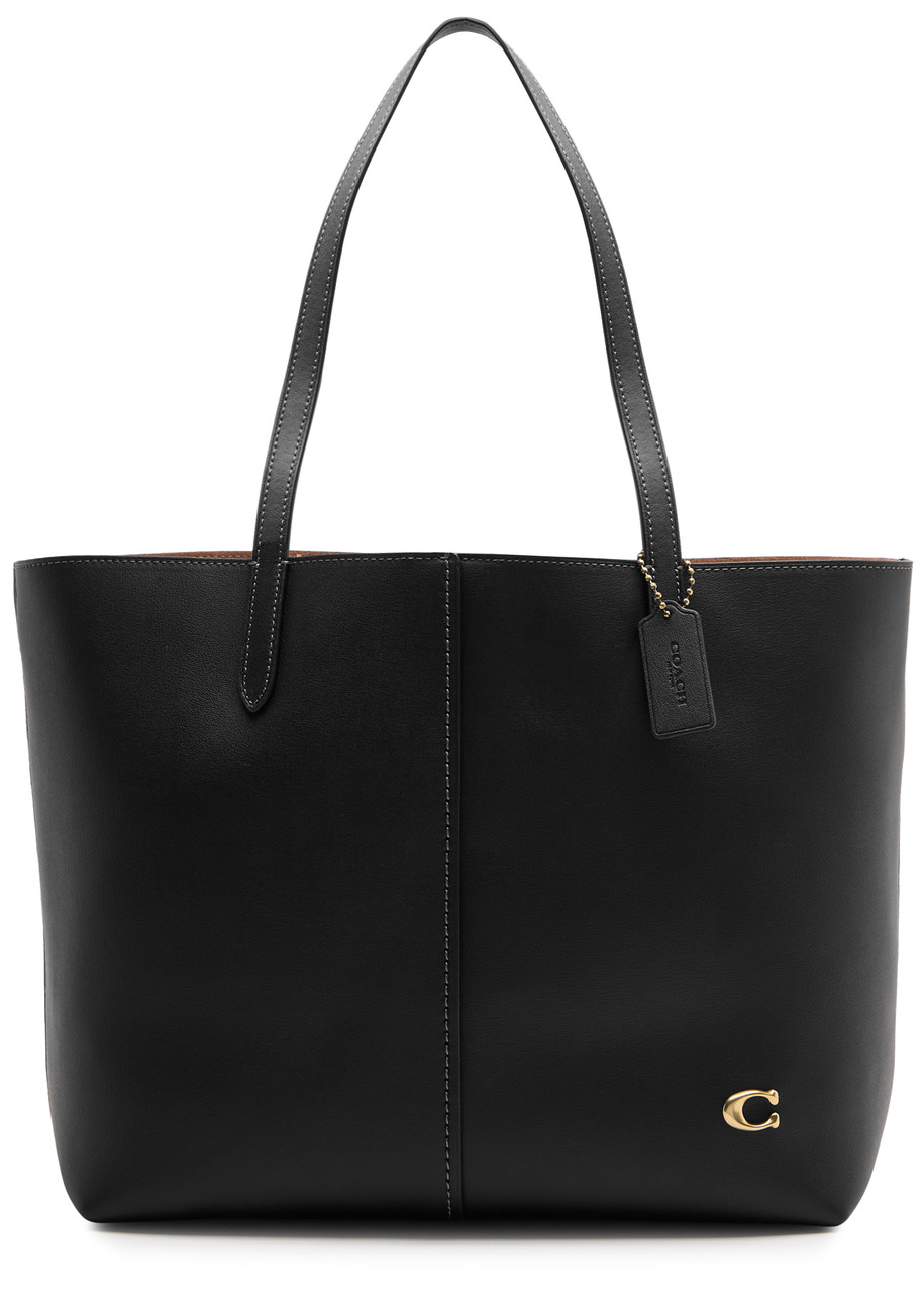 Shop Coach North Leather Tote In Black