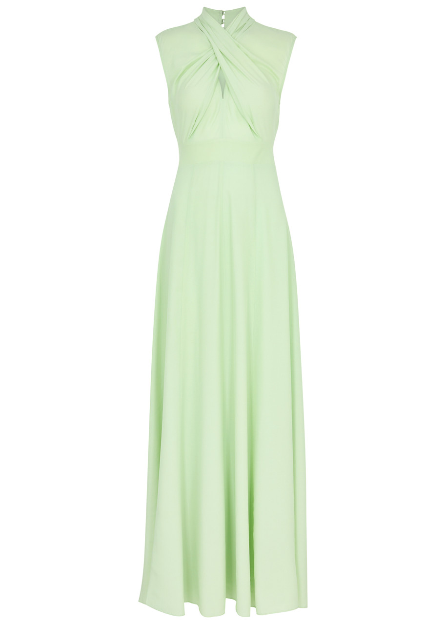 Diane Von Furstenberg Mallery Cross-over Maxi Dress In Green