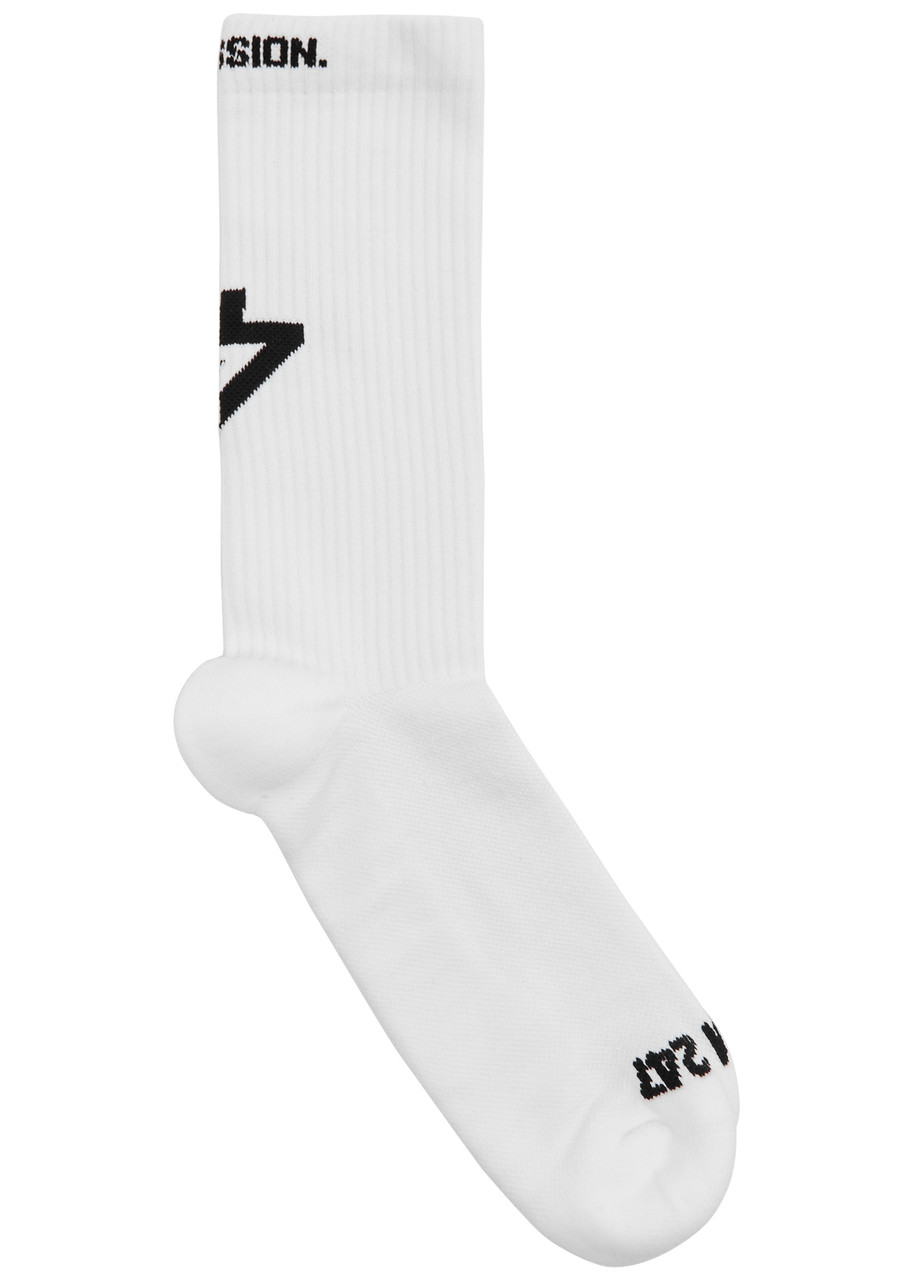 Represent 247 Logo-intarsia Stretch-cotton Socks - White - One Size