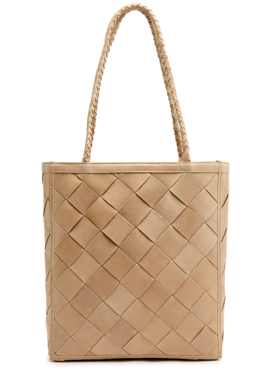 Bembien Le Tote Grande Woven Leather Tote In Brown