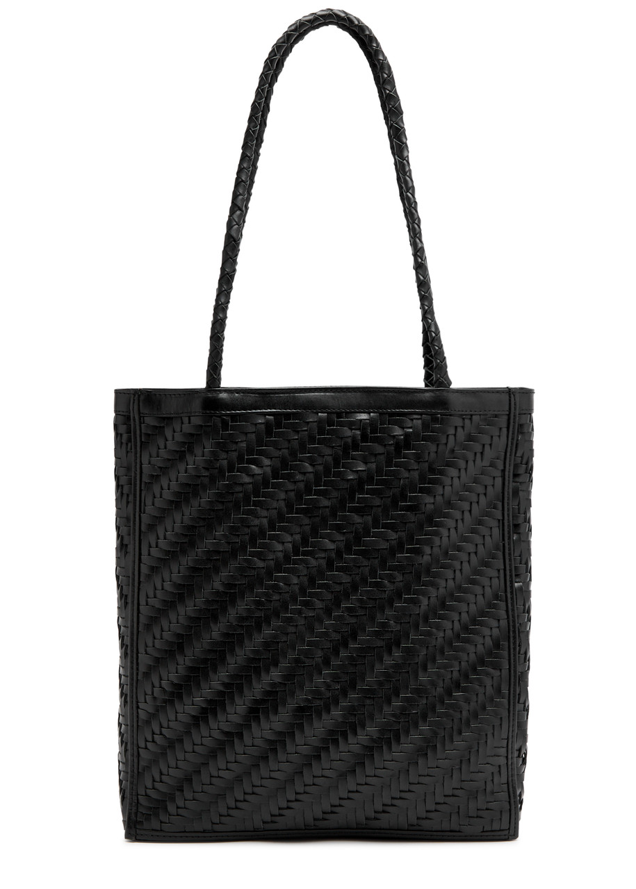 Shop Bembien Le Tote Woven Leather Tote In Black