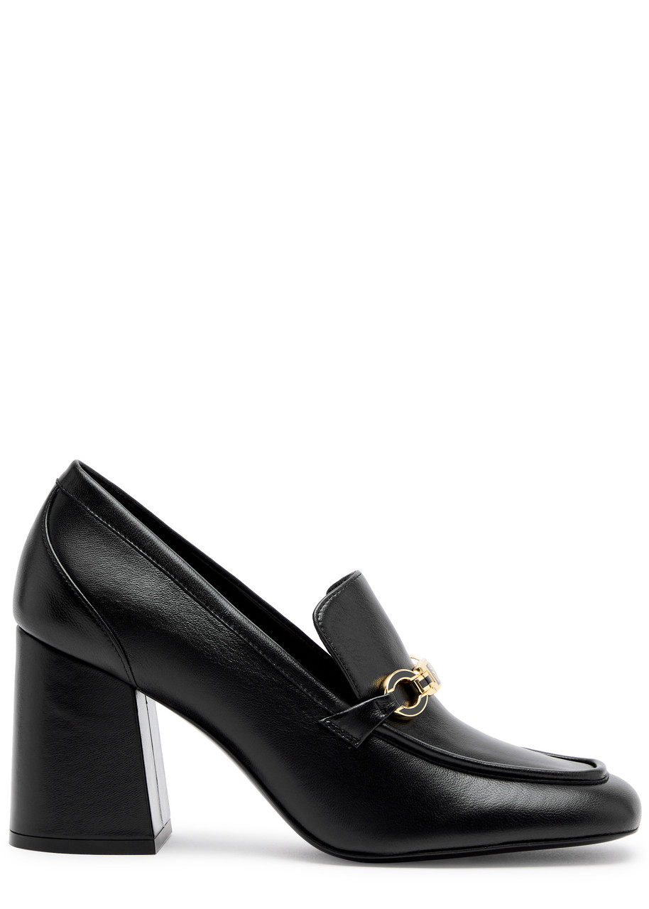 Shop Stuart Weitzman Signature 85 Leather Loafers In Black