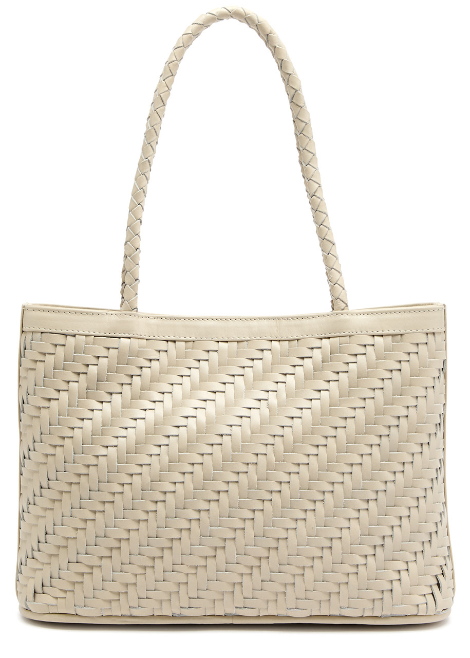 Bembien Ella Woven Leather Tote In Neutral