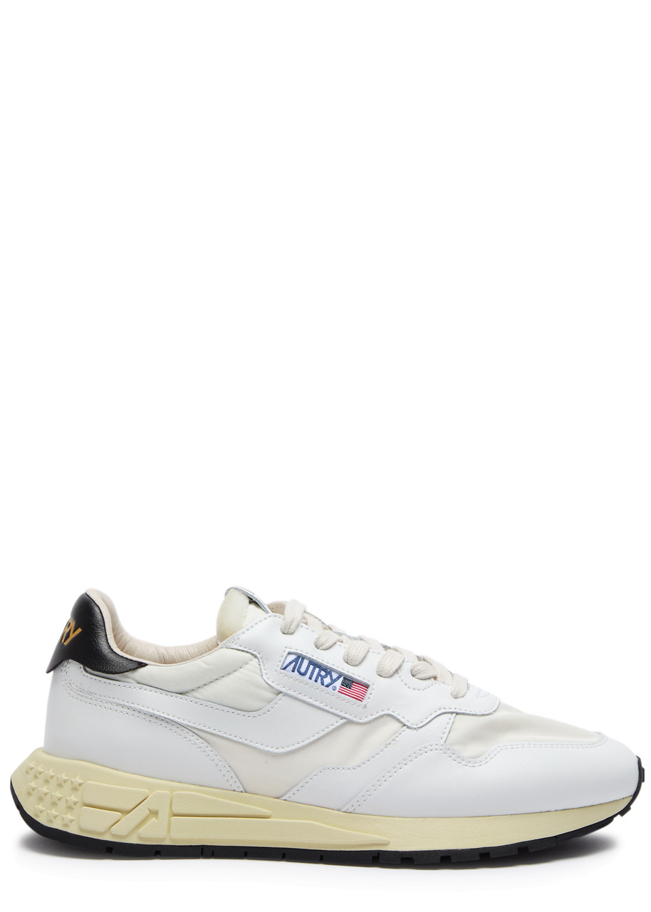 Shop Autry Reelwind Panelled Nylon Sneakers In White And Black
