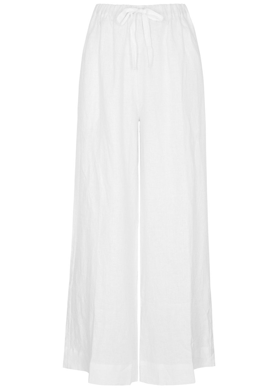 Faithfull The Brand Conigli Wide-leg Linen Trousers In White