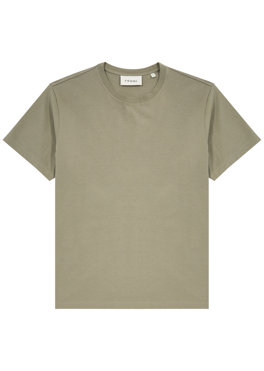 Frame Cotton T-shirt In Taupe