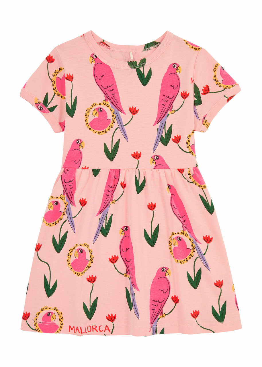 Mini Rodini Babies'  Kids Printed Cotton Dress (6 Months-8 Years) In Pink