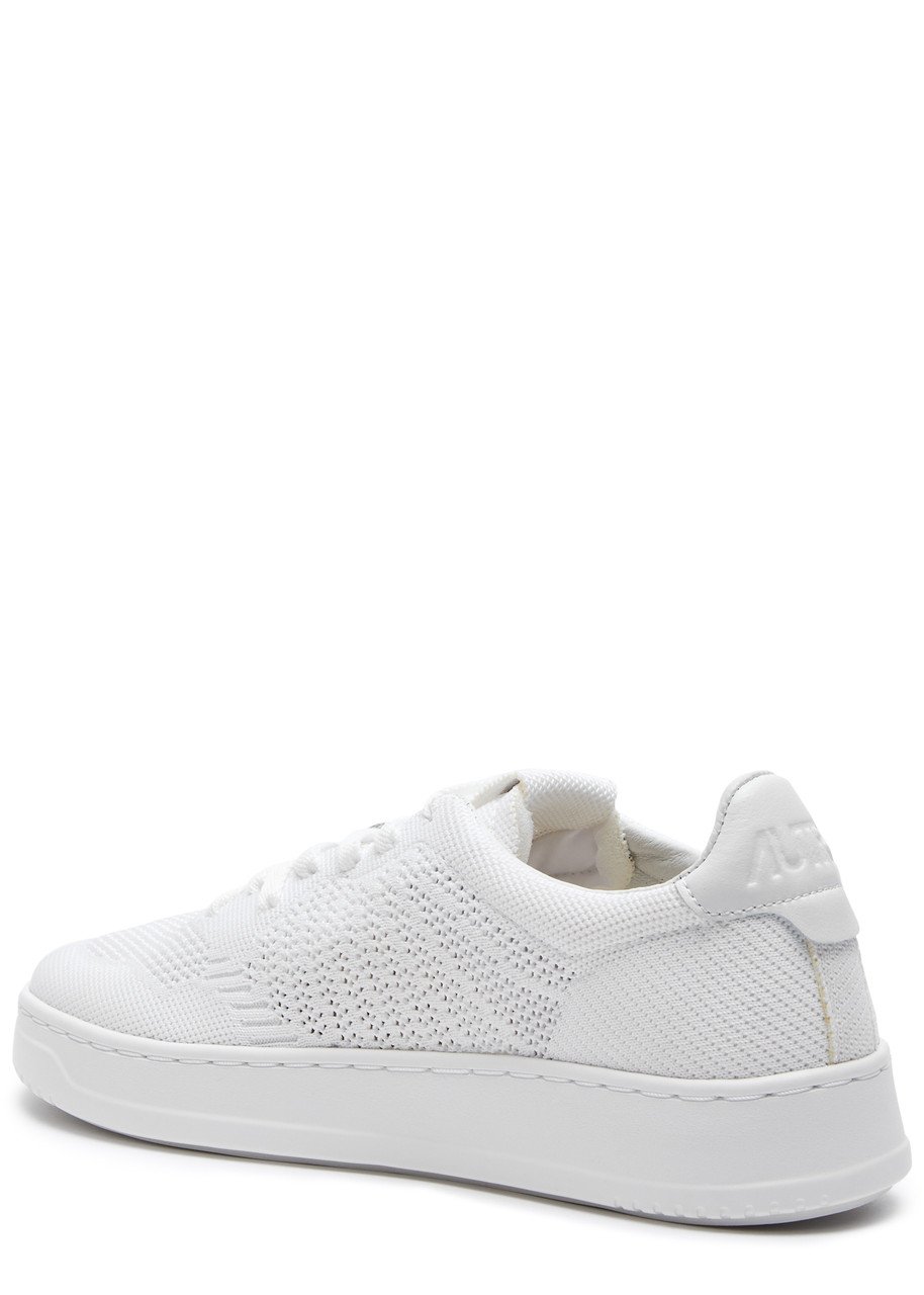 Shop Autry Easeknit Medalist Knitted Sneakers In White