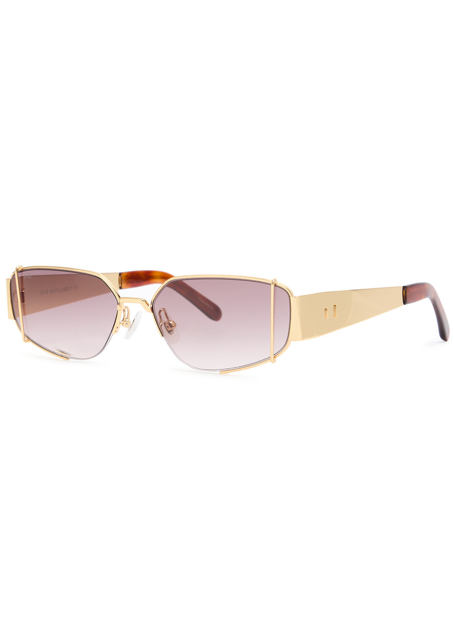 For Art's Sake Talia 18kt Gold-plated Rectangle-frame Sunglasses - One Size