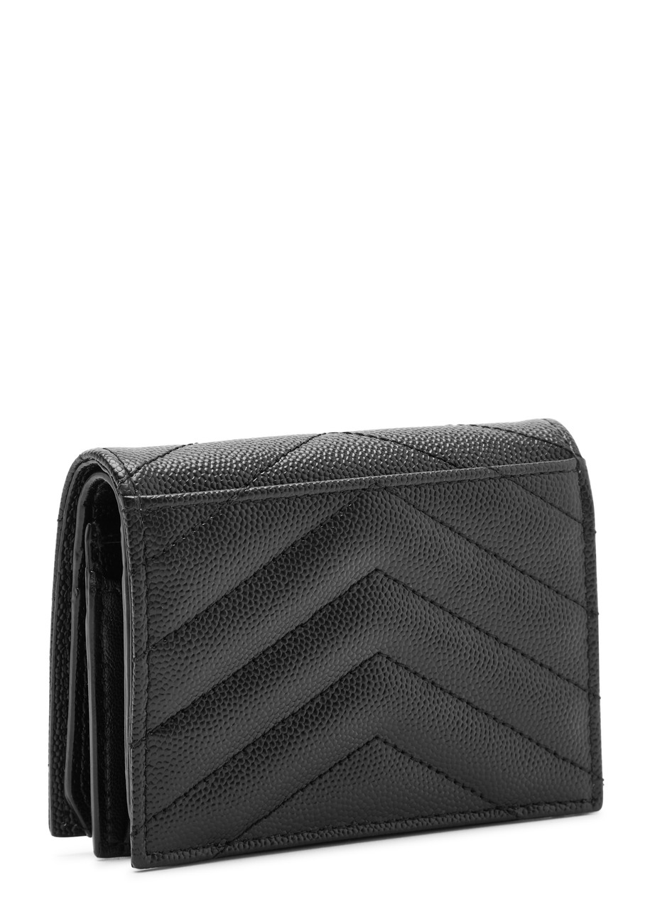  Saint Laurent Quilted Leather Wallet - Black - One Size 