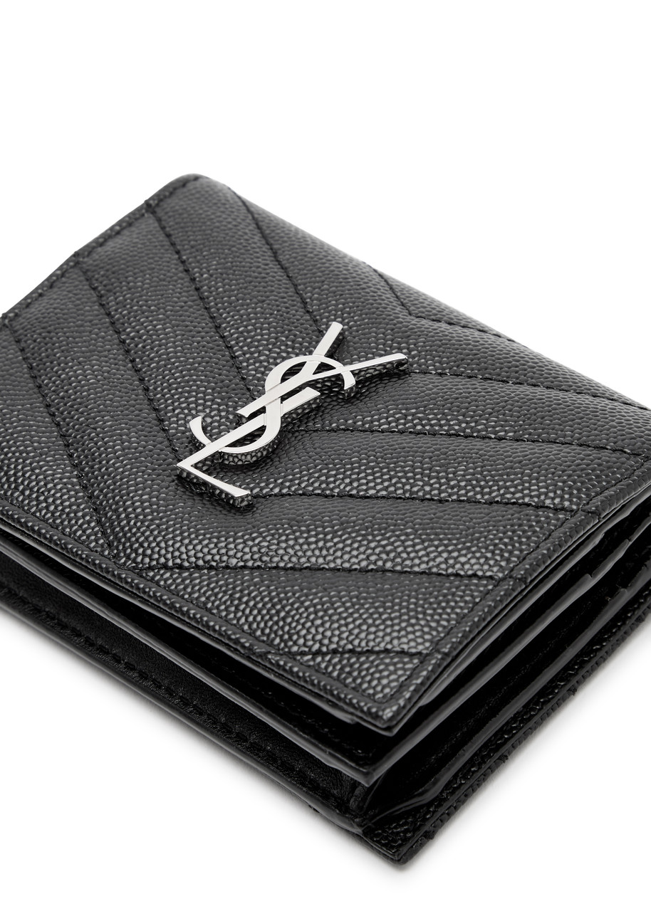  Saint Laurent Quilted Leather Wallet - Black - One Size 