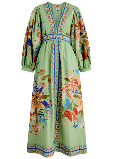 chinese dress ladies Green Floral Vibing Maxi Dress – FARM Rio