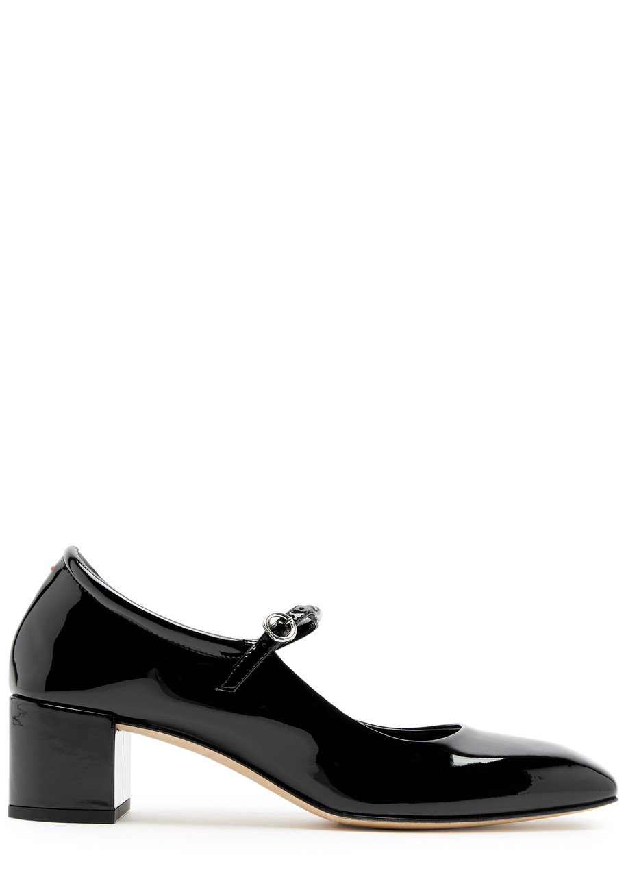 Aeyde Black Aline Leather Mary-jane Heels In Black