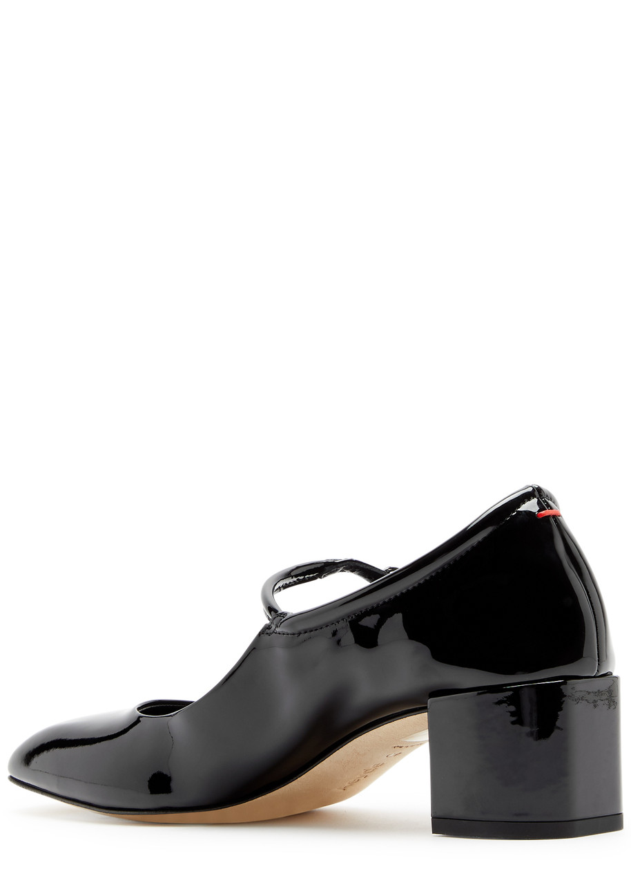 Aeyde Black Aline Leather Mary-jane Heels In Black
