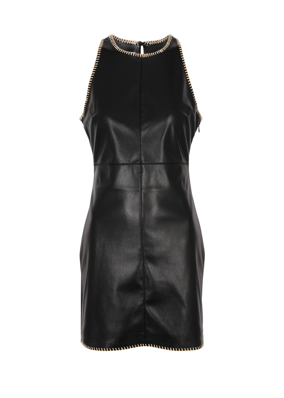 Nanushka Franca Faux Leather Mini Dress In Black