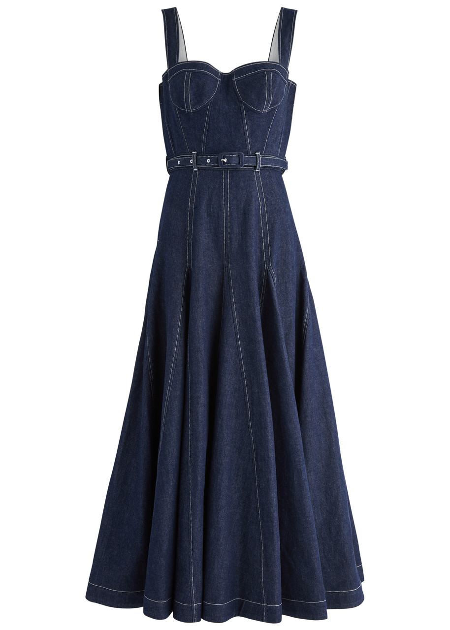 Huishan Zhang Keya Denim Maxi Dress - Blue - 10 (UK10 / S)