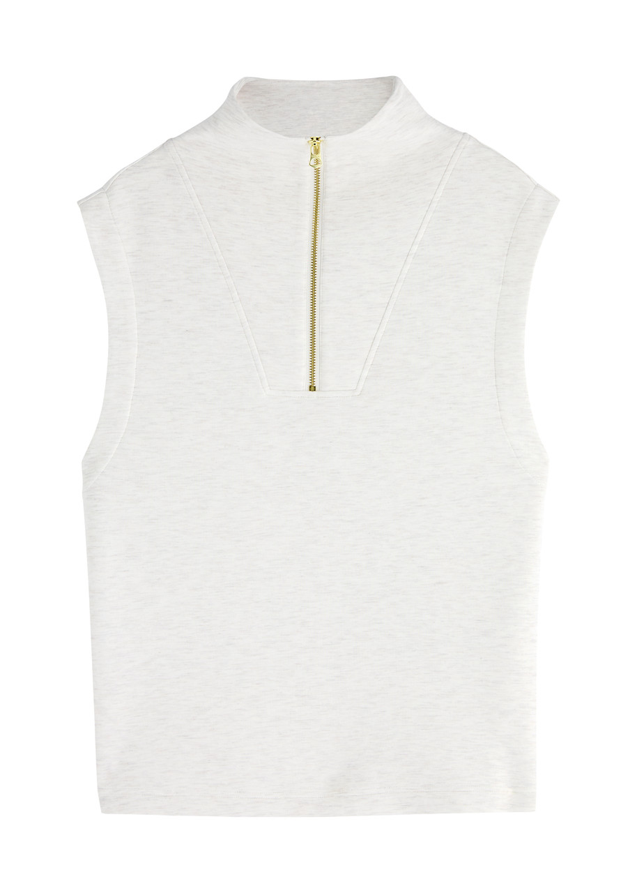 Varley Magnolia Half-zip Stretch-jersey Vest UK8-10 / S - Ivory - S (UK8-10 / S)