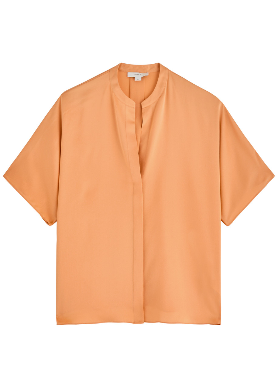 Vince Silk-satin Blouse - Light Orange - XL (UK16 /xl)