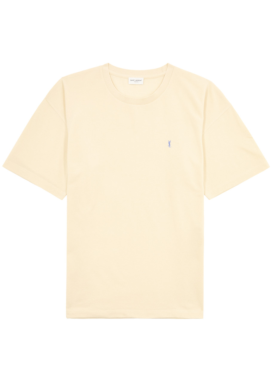 Saint Laurent Cassandre Logo-embroidered Cotton-blend T