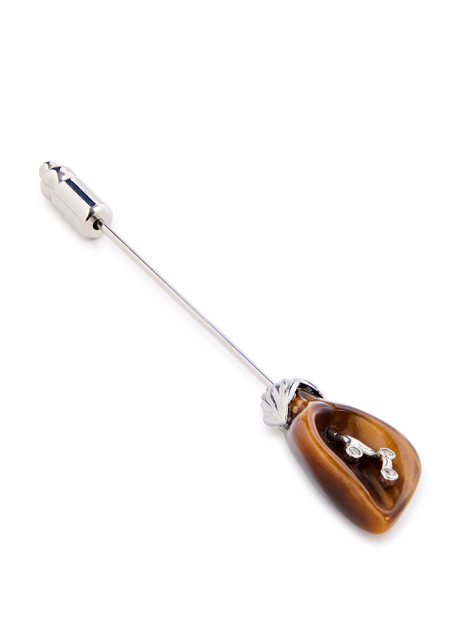 TATEOSSIAN TATEOSSIAN CALAS FLOWER PALLADIUM-PLATED PIN