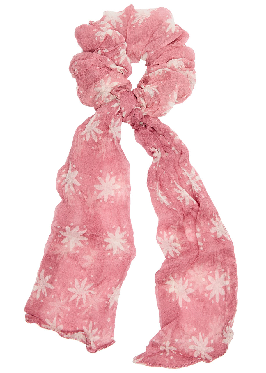 Cloe Cassandro Printed Silk-georgette Scrunchie - Pink - One Size