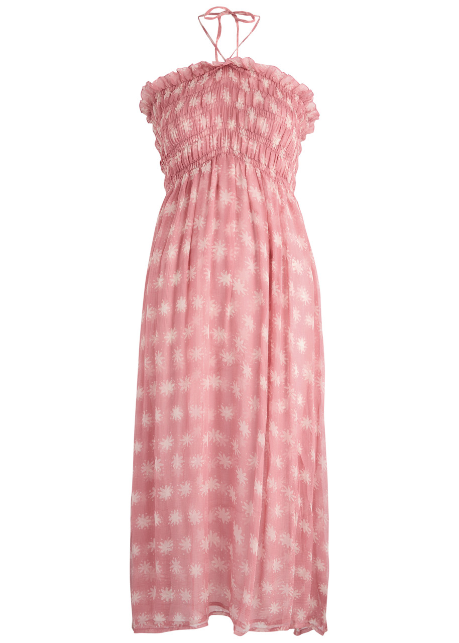 Cloe Cassandro Billie Printed Silk-georgette Midi Dress - Pink