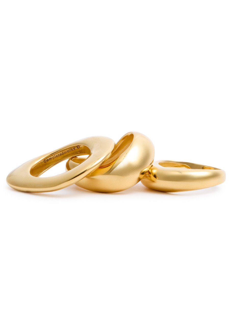 Completedworks Post-capital 14kt Gold-plated Rings