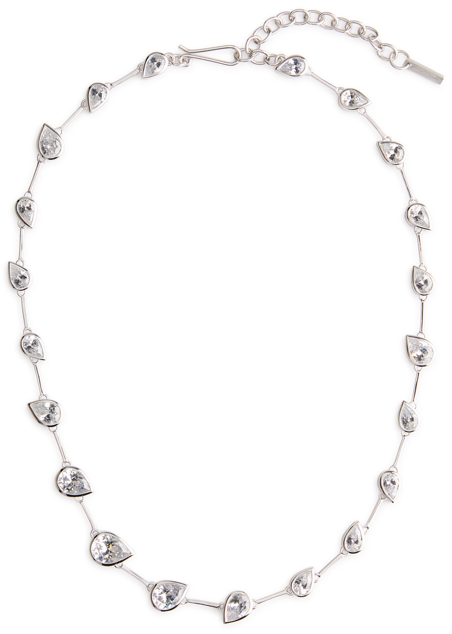 Completedworks Myriad Embellished Rhodium-plated Necklace In Silver