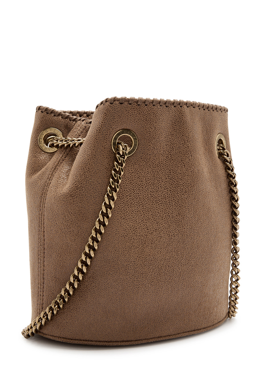 Stella Mccartney Fallabella Faux Suede Bucket Bag In Tan