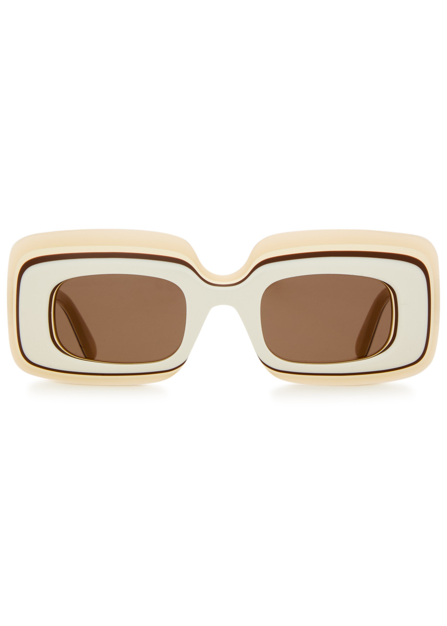 LOEWE LOEWE X PAULA'S IBIZA LAYERED RECTANGLE-FRAME SUNGLASSES