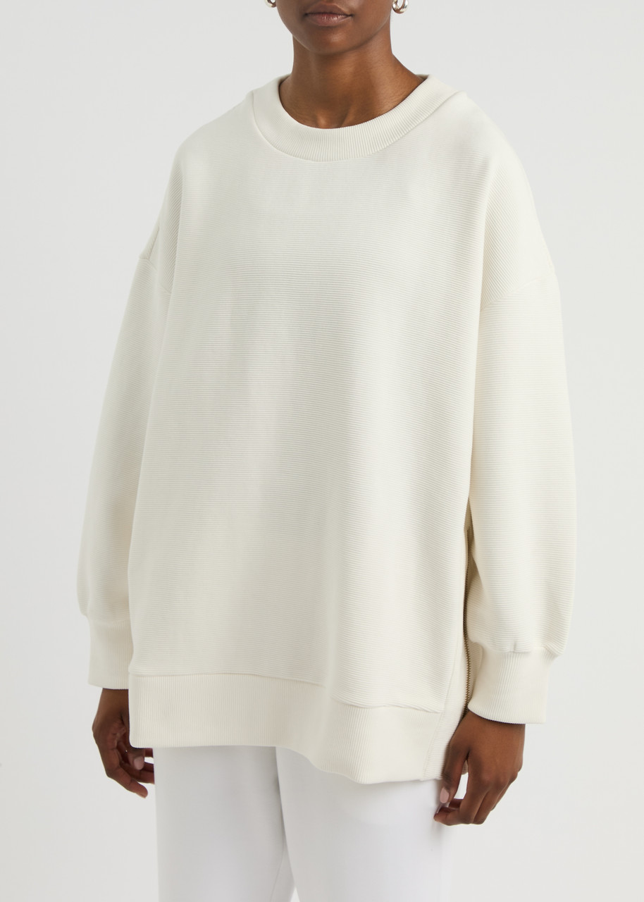 Varley Mae Longline Sweatshirt In Off White