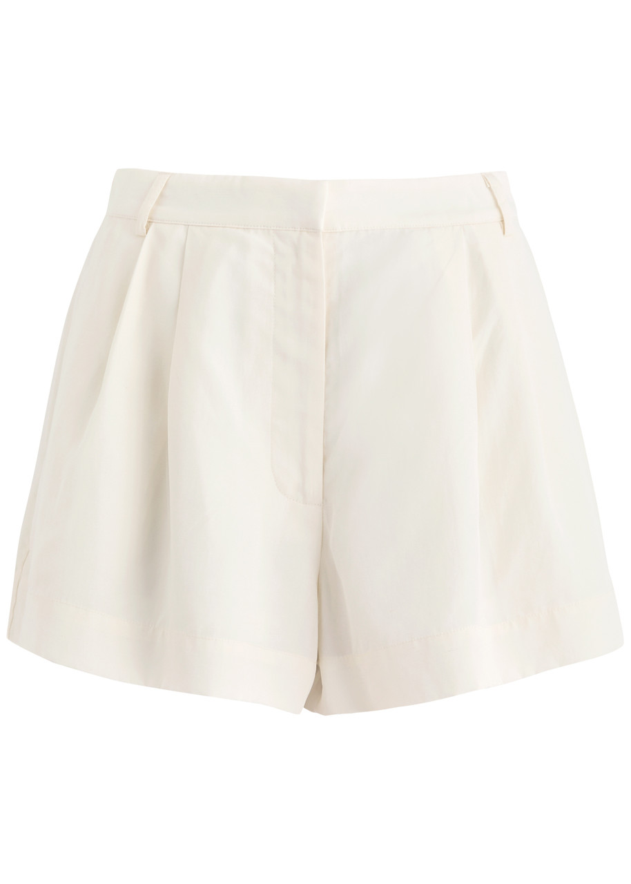 Bird & Knoll Valentina Woven Shorts In Cream