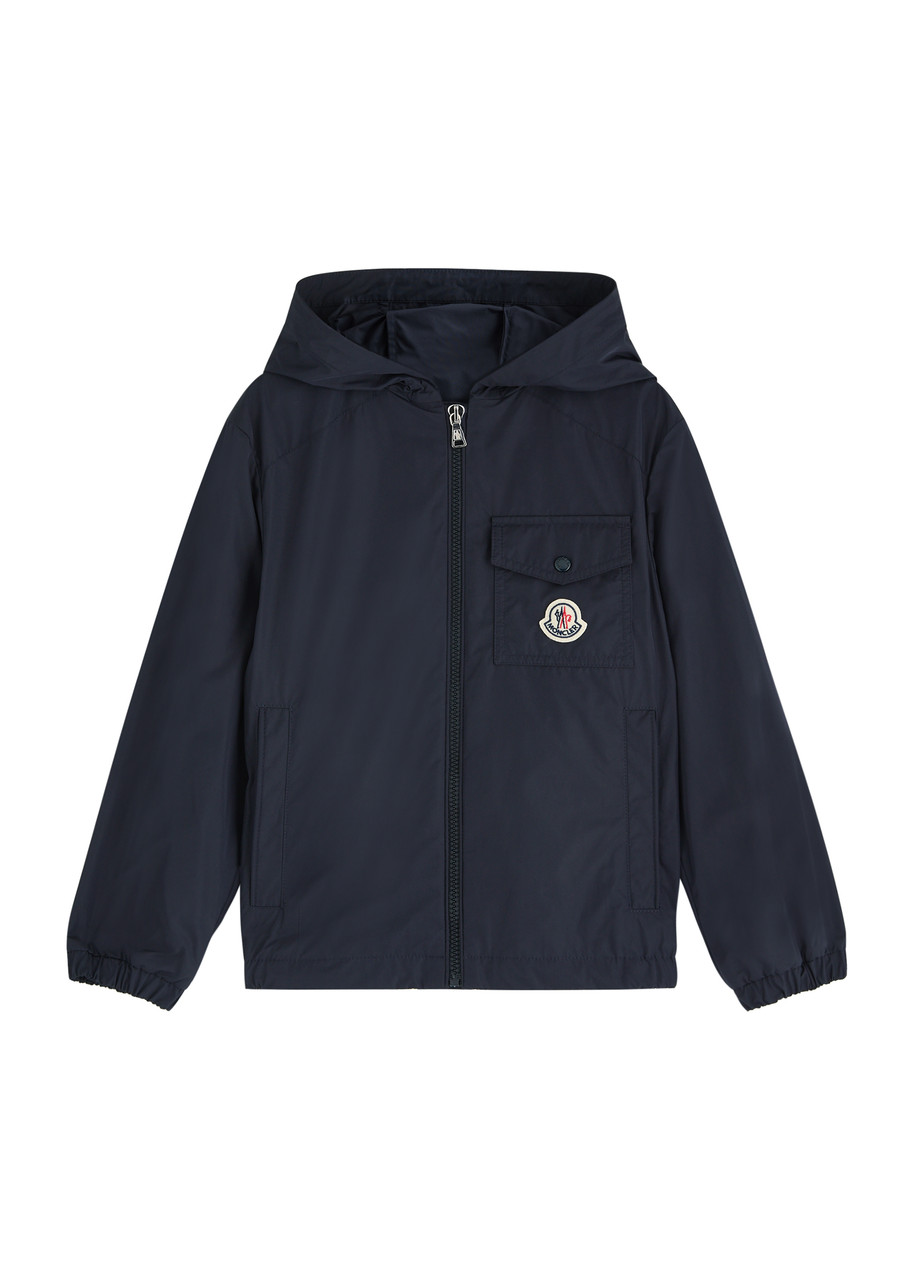 Moncler Kids Ebo Hooded Shell Jacket (8-10 Years) In Navy