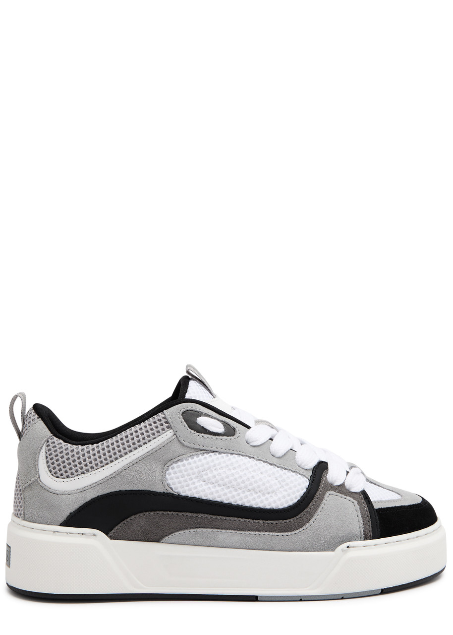 Cleens Essential Skate Panelled Mesh Sneakers In Grey