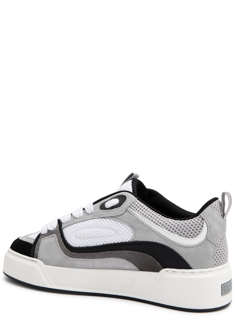 Cleens Essential Skate Panelled Mesh Sneakers In Grey