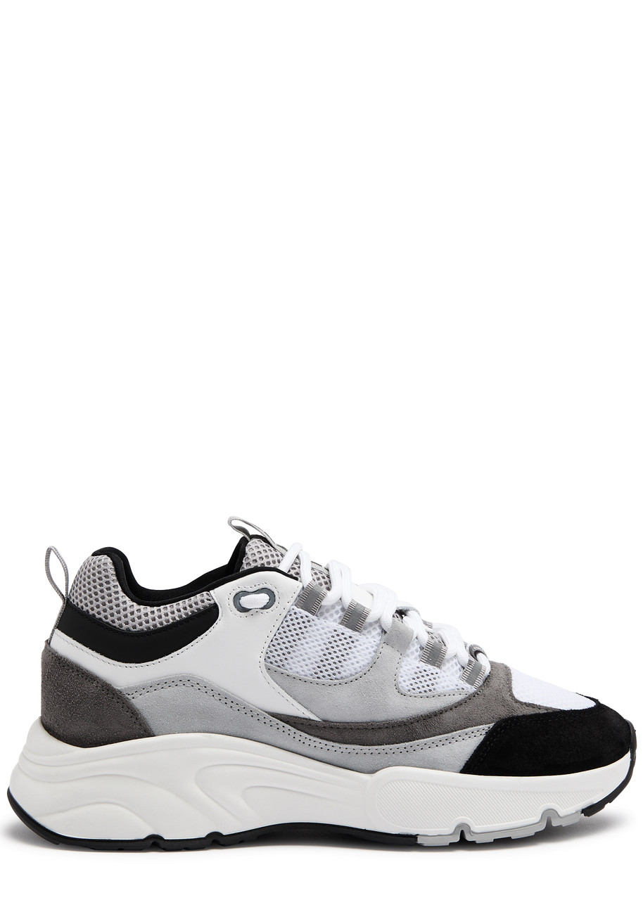 Cleens Aero Runner Panelled Mesh Sneakers In Grey