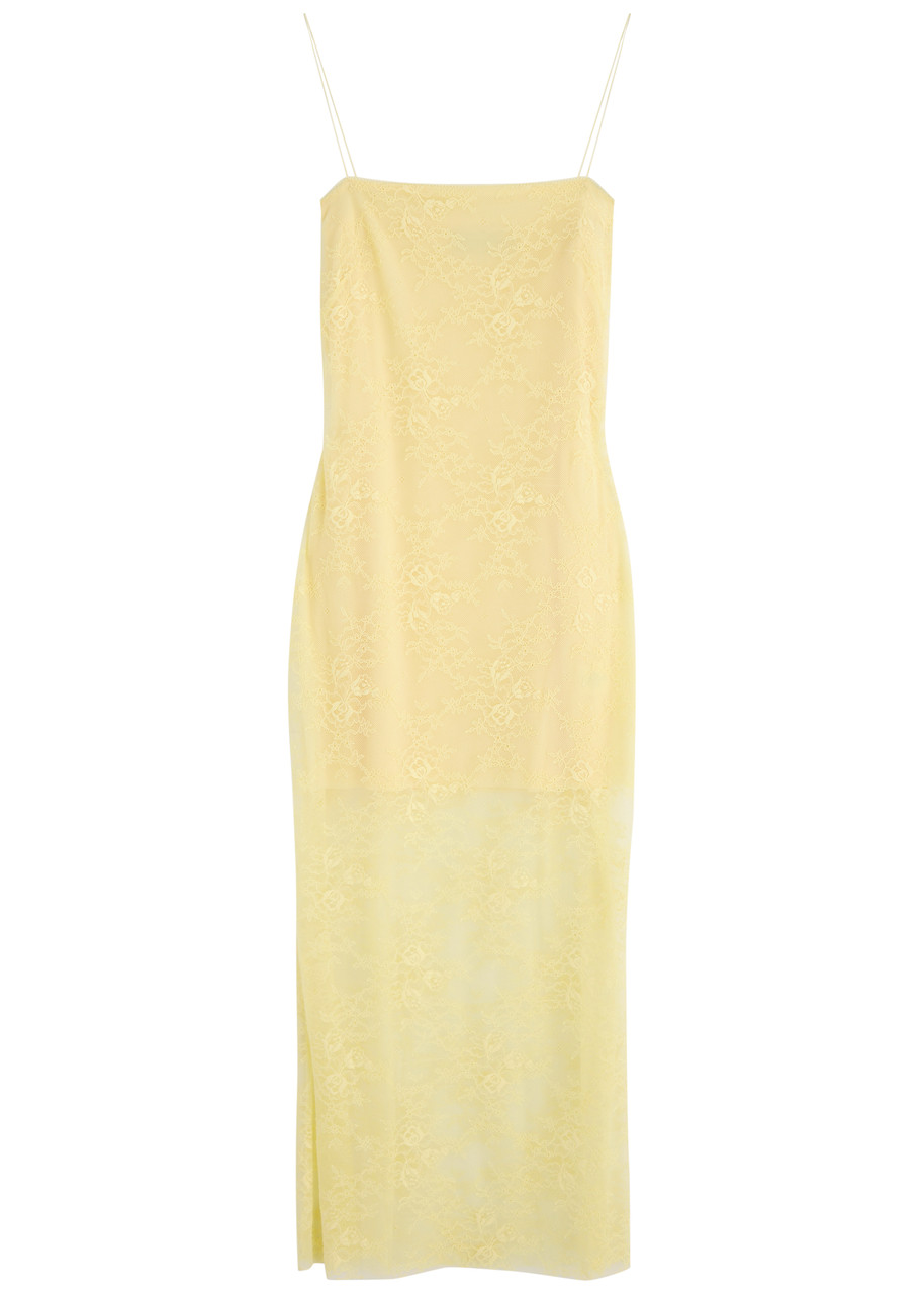 Bec & Bridge Juliette Lace Midi Dress In Yellow