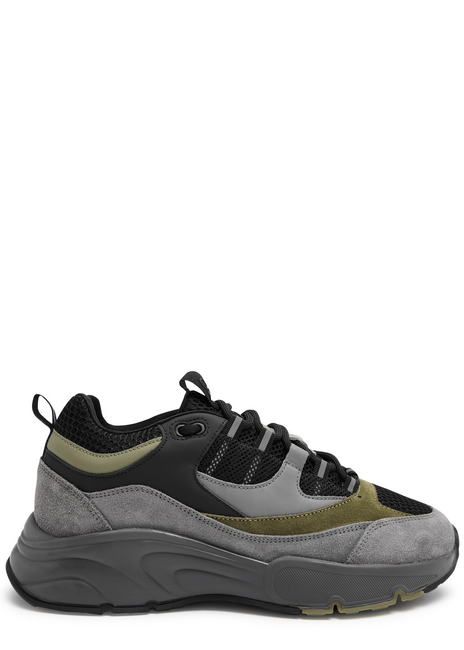 Cleens Aero Runner Panelled Mesh Sneakers In Grey