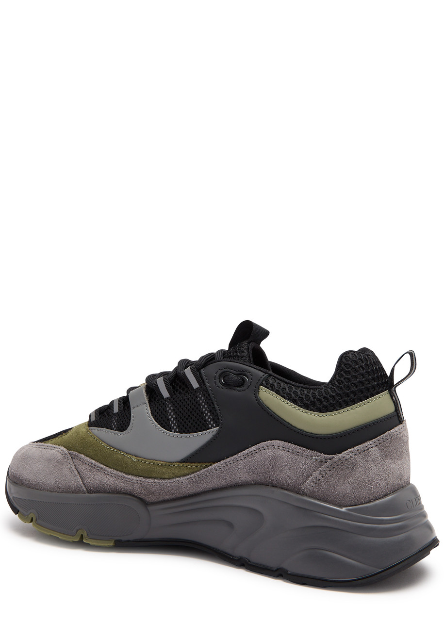 Cleens Aero Runner Panelled Mesh Sneakers In Grey