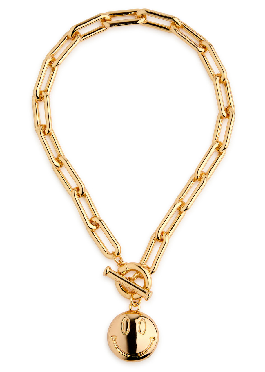 Timeless Pearly Smiley Face 24kt Gold-plated Chain Necklace
