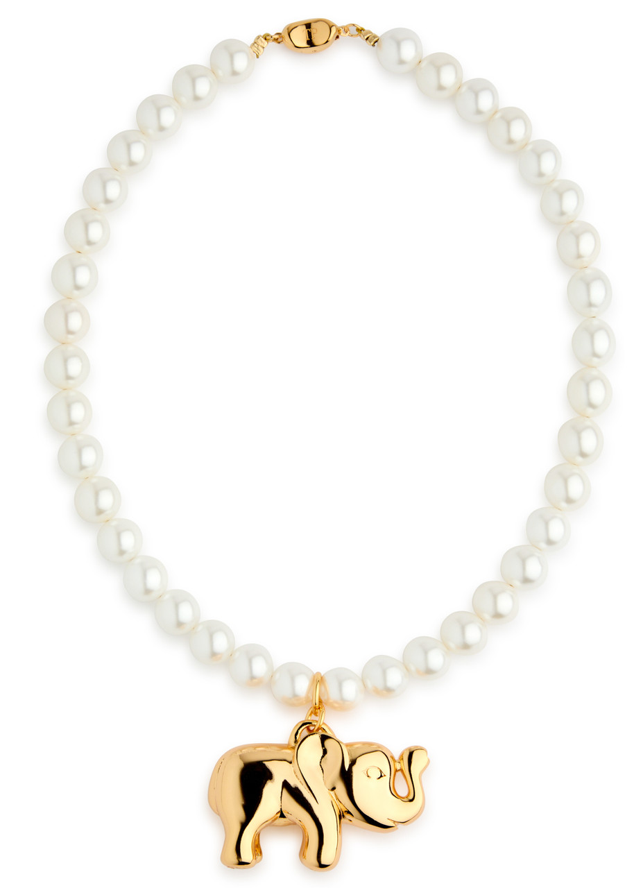 Timeless Pearly Elephant Beaded Pearl Necklace